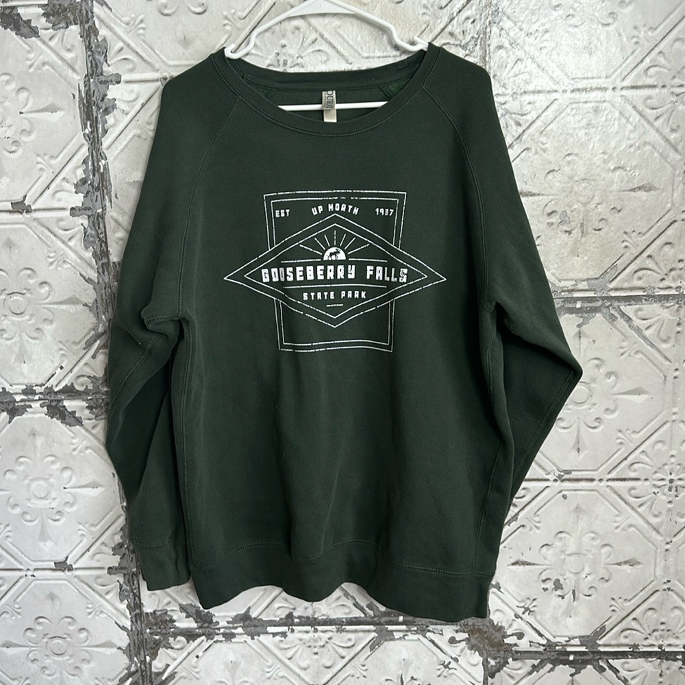 Green Gooseberry falls Minnesota Duluth oversized sweatshirt